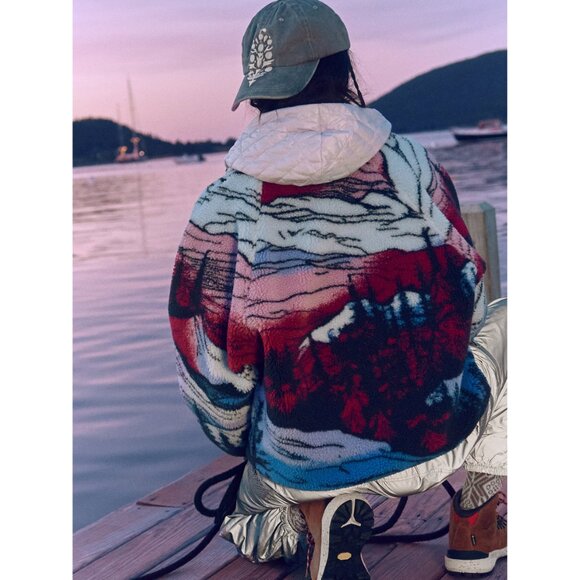 🆕 FP MOVEMENT Hit The Slopes Printed Fleece Jacket / Twilight Forest - Picture 8 of 9